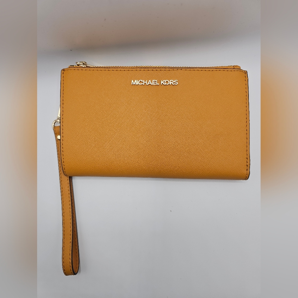 Michael Kors Gold Double Zip Wallet Wristlet